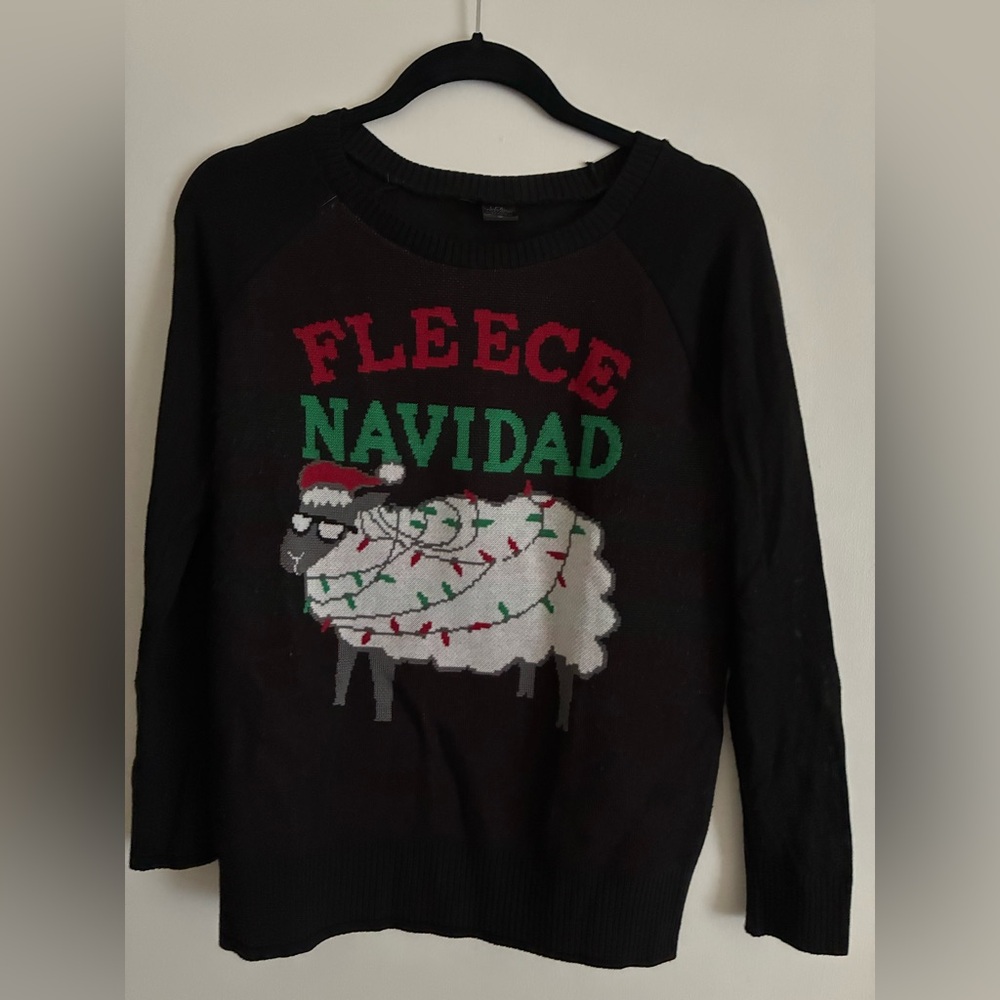 Ugly Christmas Sweater - L.O.L. Vintage Black Fleece Navidad Sweater